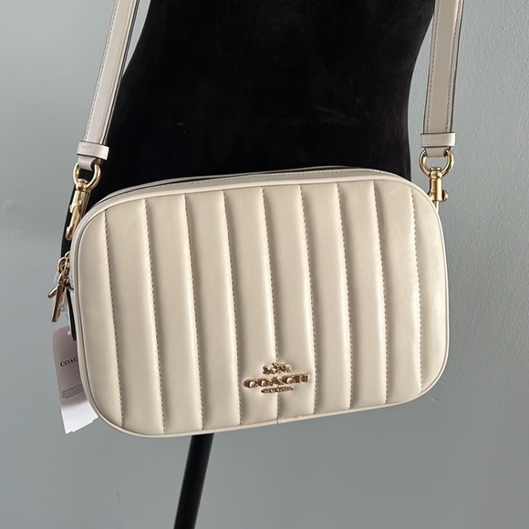 Coach Jes Chalk Puffy Crossbody Linear Quilting Leather C1569 -NWT Mob Wife - Picture 5 of 12